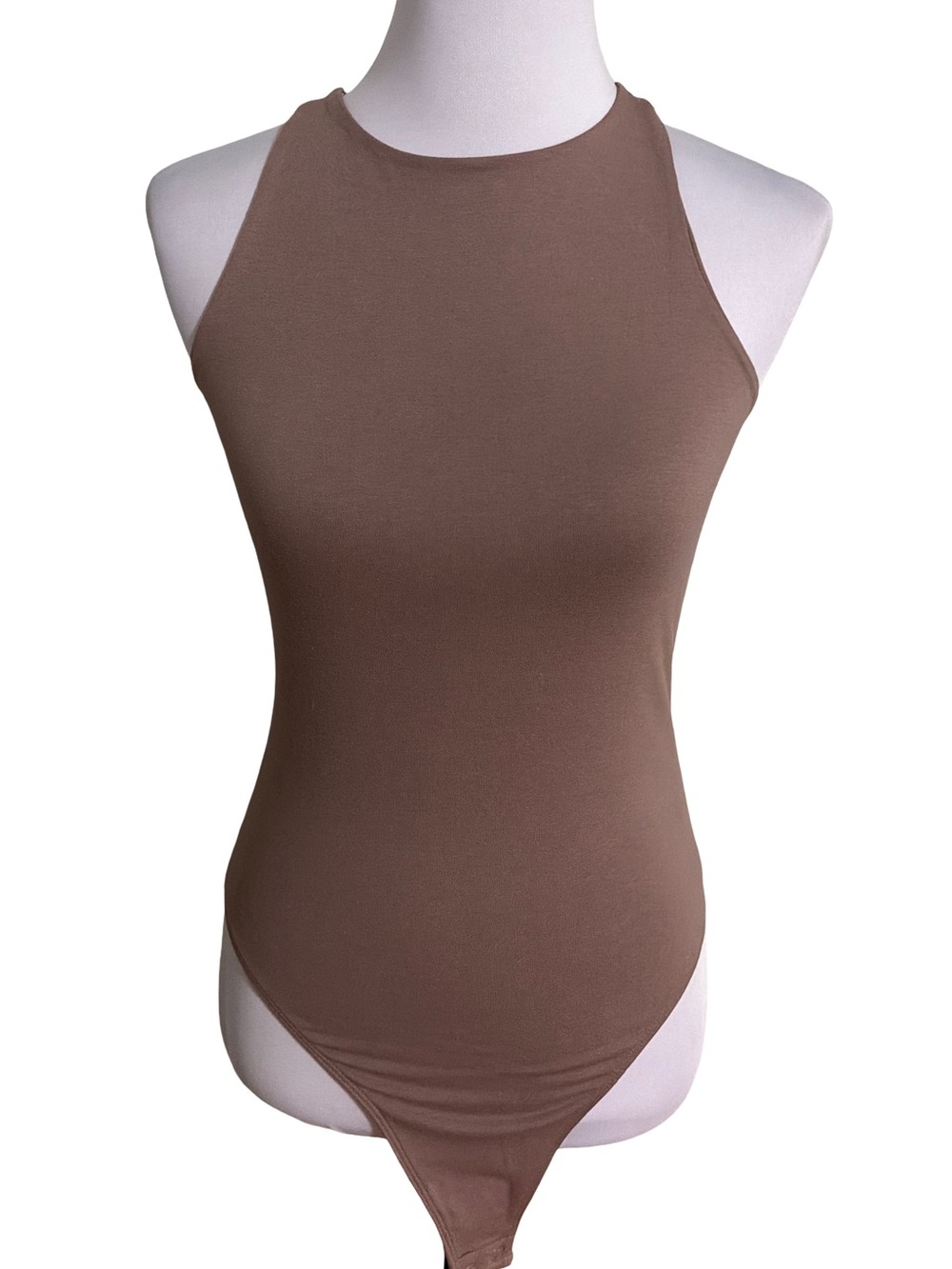 Old Navy Taupe Sleeveless High Neck Bodysuit